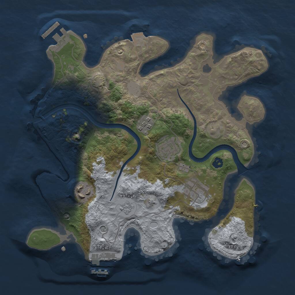 Rust Map: Procedural Map, Size: 2750, Seed: 1140242323, 10 Monuments