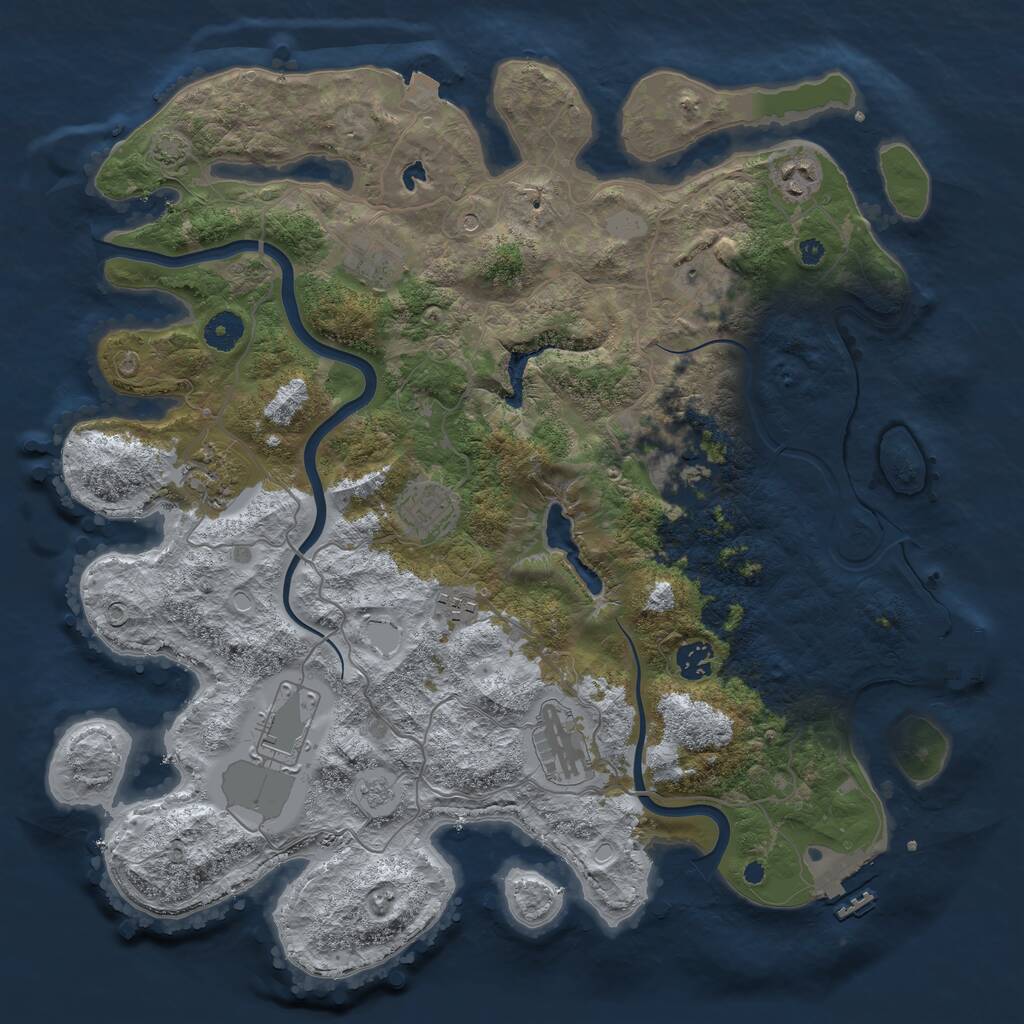 Rust Map: Procedural Map, Size: 4000, Seed: 2083643222, 16 Monuments