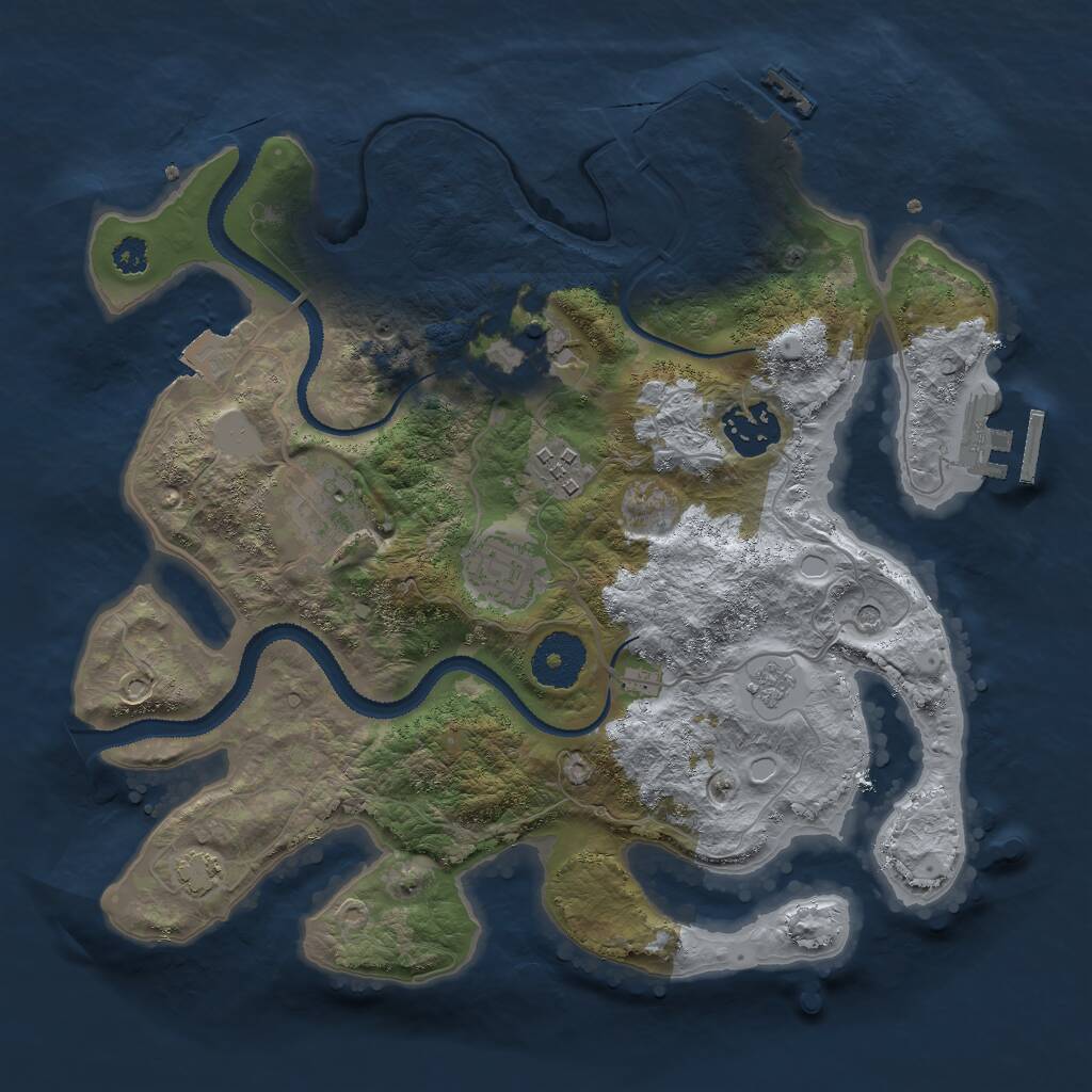 Rust Map: Procedural Map, Size: 3000, Seed: 2122669559, 11 Monuments