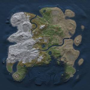 Thumbnail Rust Map: Procedural Map, Size: 3750, Seed: 1854306620, 15 Monuments