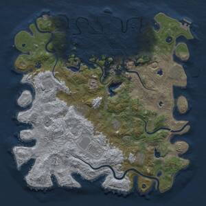 Thumbnail Rust Map: Procedural Map, Size: 4750, Seed: 725778499, 16 Monuments