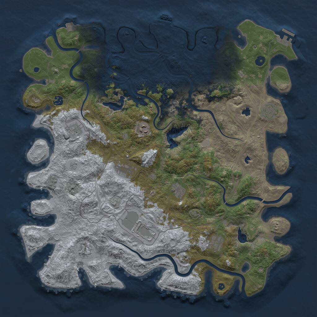 Rust Map: Procedural Map, Size: 4750, Seed: 725778499, 16 Monuments