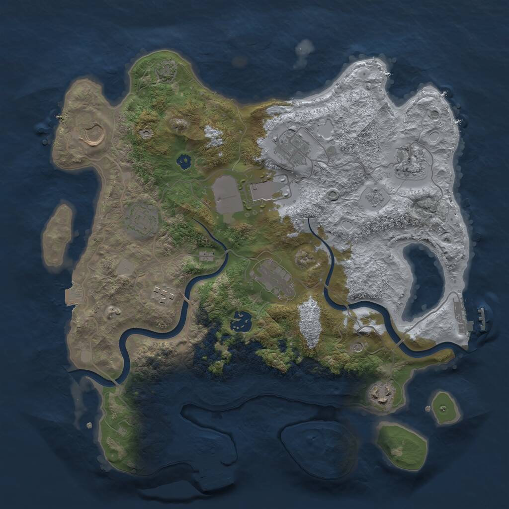 Rust Map: Procedural Map, Size: 3500, Seed: 3170624, 15 Monuments