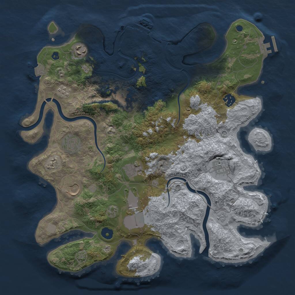 Rust Map: Procedural Map, Size: 3750, Seed: 78, 15 Monuments