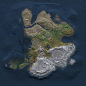 Thumbnail Rust Map: Procedural Map, Size: 2500, Seed: 1999928493, 9 Monuments