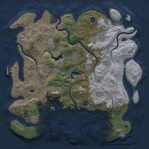 Thumbnail Rust Map: Procedural Map, Size: 4300, Seed: 1121257269, 16 Monuments