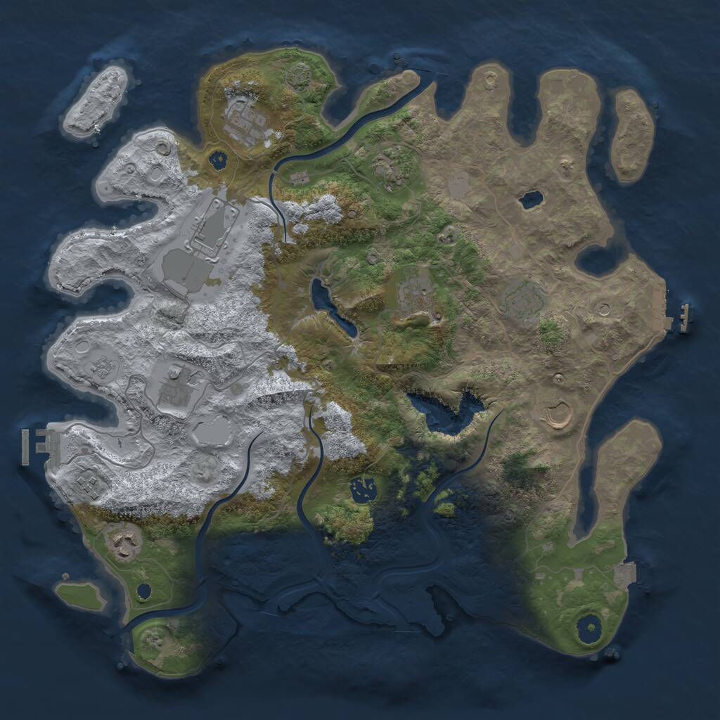 Rust Map: Procedural Map, Size: 4000, Seed: 581594915, 16 Monuments