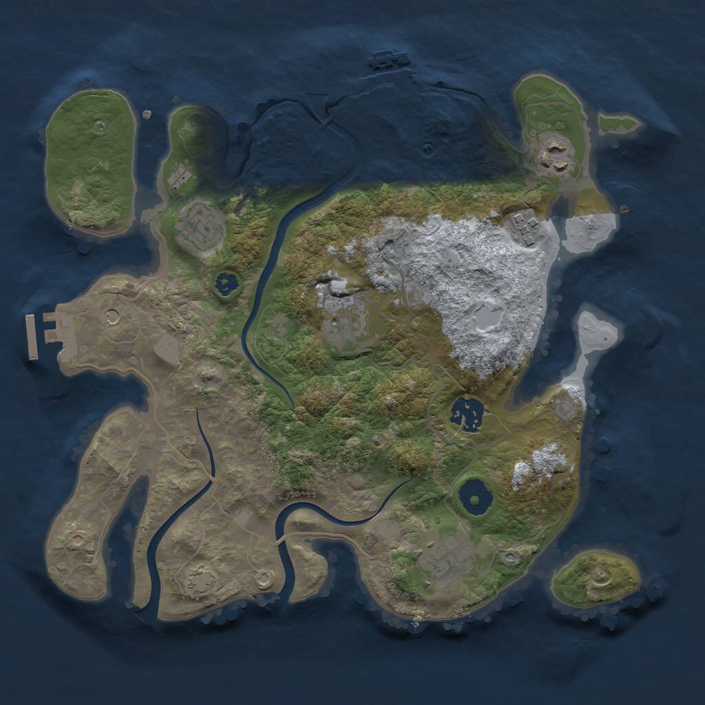 Rust Map: Procedural Map, Size: 3129, Seed: 704328933, 11 Monuments