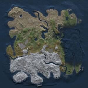 Thumbnail Rust Map: Procedural Map, Size: 4050, Seed: 1410675024, 14 Monuments