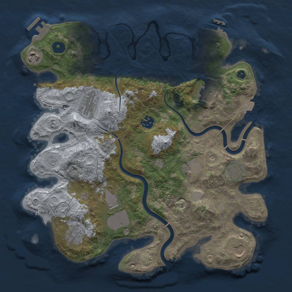 Rust Map: Procedural Map, Size: 3500, Seed: 1089137652, 16 Monuments