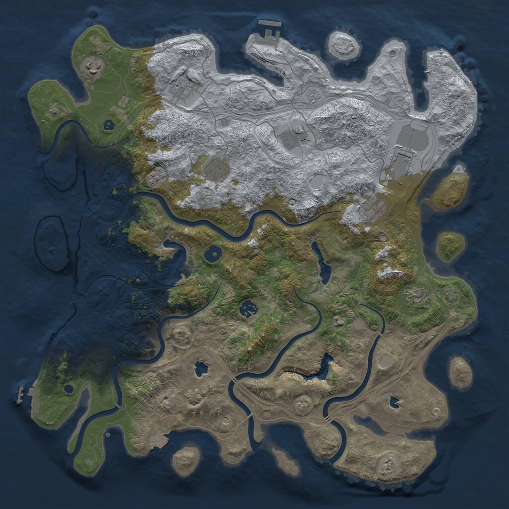 Rust Map: Procedural Map, Size: 4500, Seed: 194823073, 15 Monuments