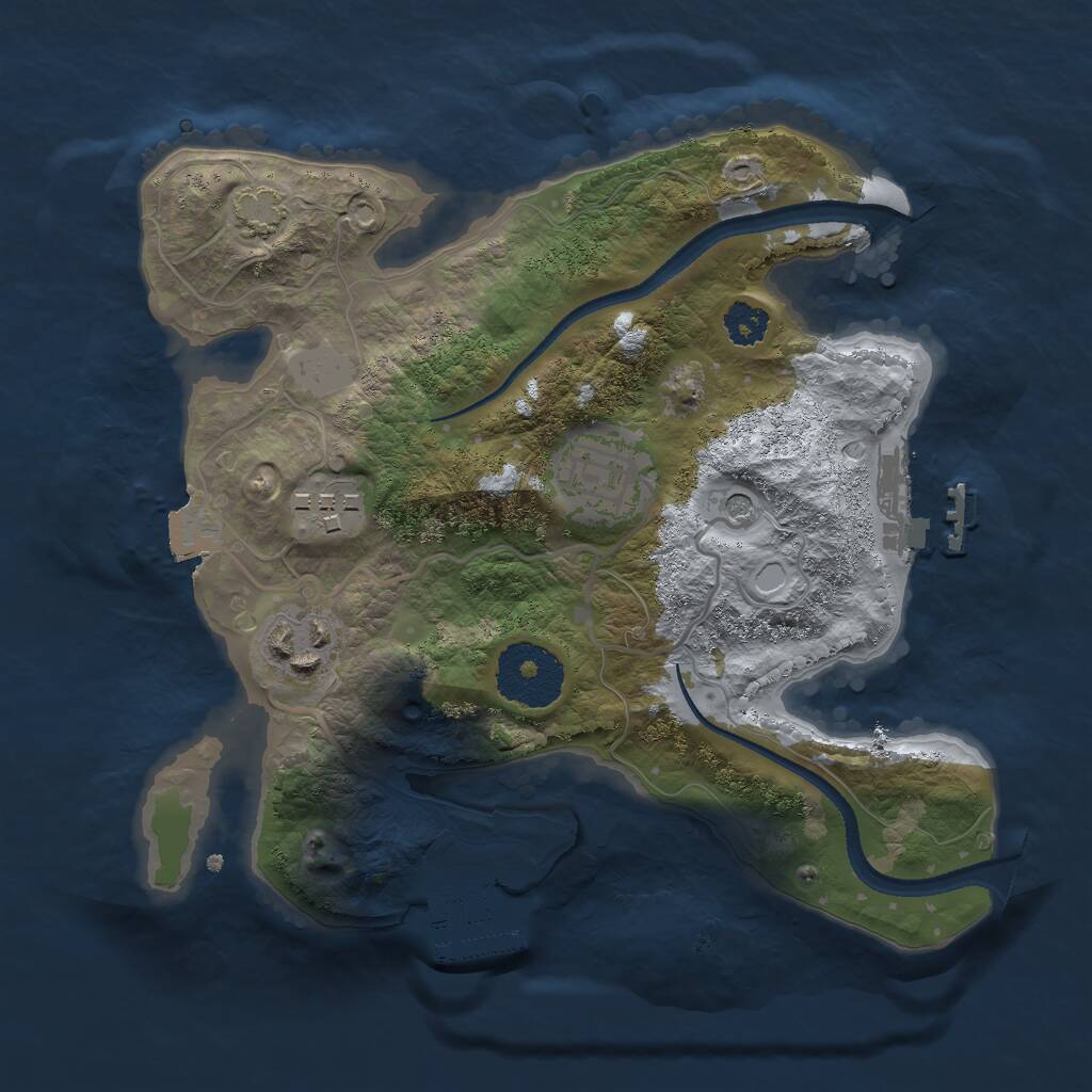Rust Map: Procedural Map, Size: 2500, Seed: 1474909521, 8 Monuments