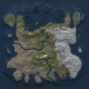 Thumbnail Rust Map: Procedural Map, Size: 3600, Seed: 534167, 14 Monuments
