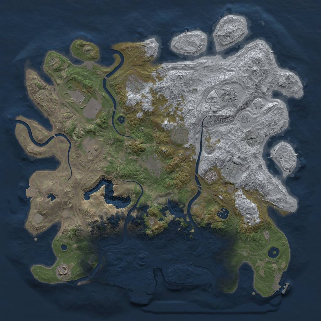 Rust Map: Procedural Map, Size: 4250, Seed: 79596920, 16 Monuments