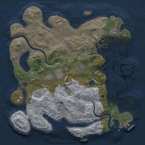 Thumbnail Rust Map: Procedural Map, Size: 3700, Seed: 2110436994, 16 Monuments