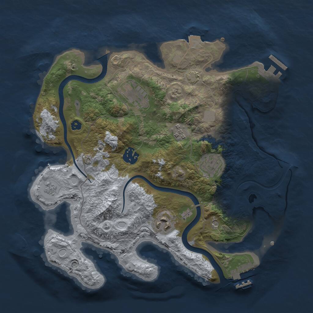 Rust Map: Procedural Map, Size: 3000, Seed: 2479723, 11 Monuments