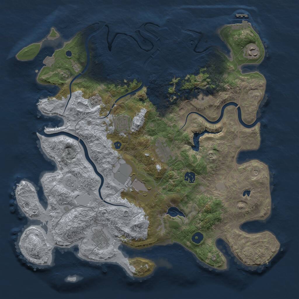 Rust Map: Procedural Map, Size: 4000, Seed: 1760947724, 14 Monuments