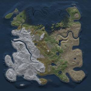 Thumbnail Rust Map: Procedural Map, Size: 4000, Seed: 1760947724, 14 Monuments