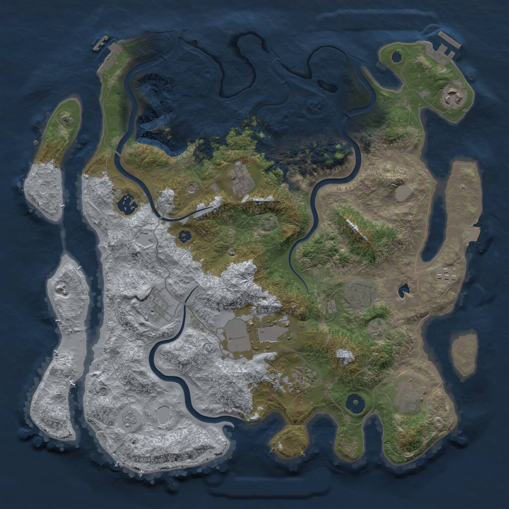 Rust Map: Procedural Map, Size: 4000, Seed: 43294097, 15 Monuments