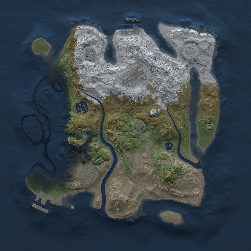 Rust Map: Procedural Map, Size: 3000, Seed: 114004, 11 Monuments
