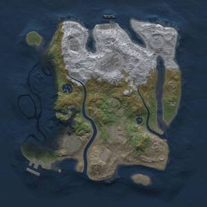 Thumbnail Rust Map: Procedural Map, Size: 3000, Seed: 114004, 11 Monuments