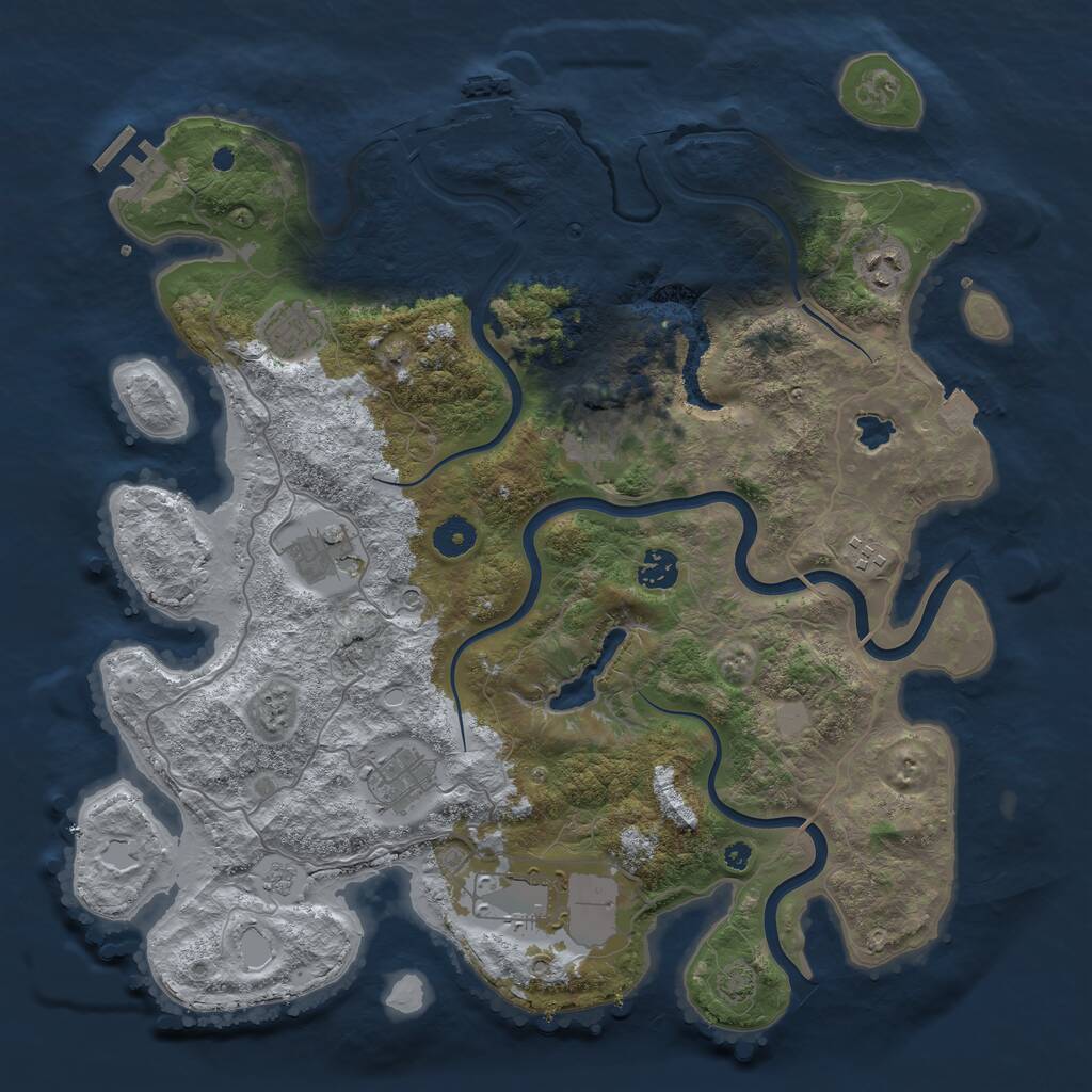 Rust Map: Procedural Map, Size: 4000, Seed: 1510536603, 14 Monuments