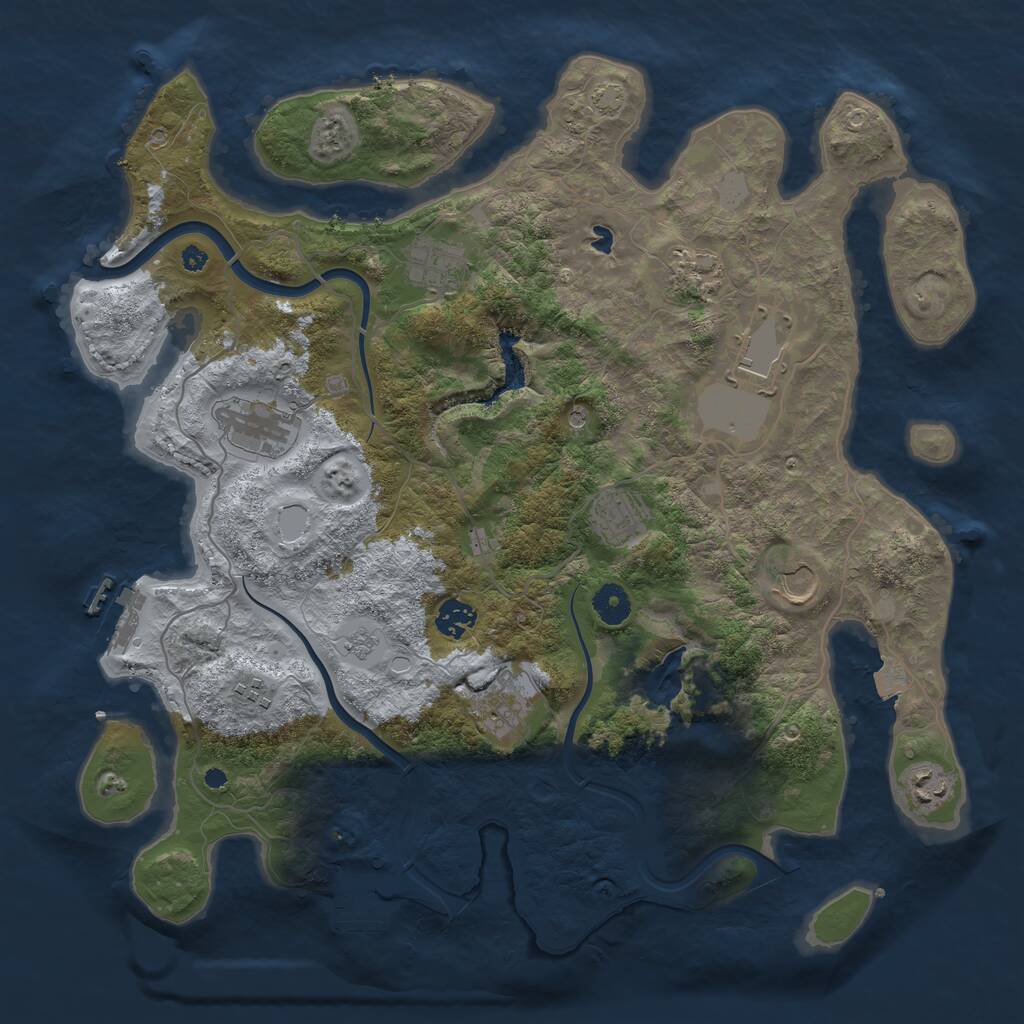 Rust Map: Procedural Map, Size: 4000, Seed: 2469945, 16 Monuments