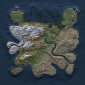Thumbnail Rust Map: Procedural Map, Size: 3000, Seed: 1117828055, 11 Monuments
