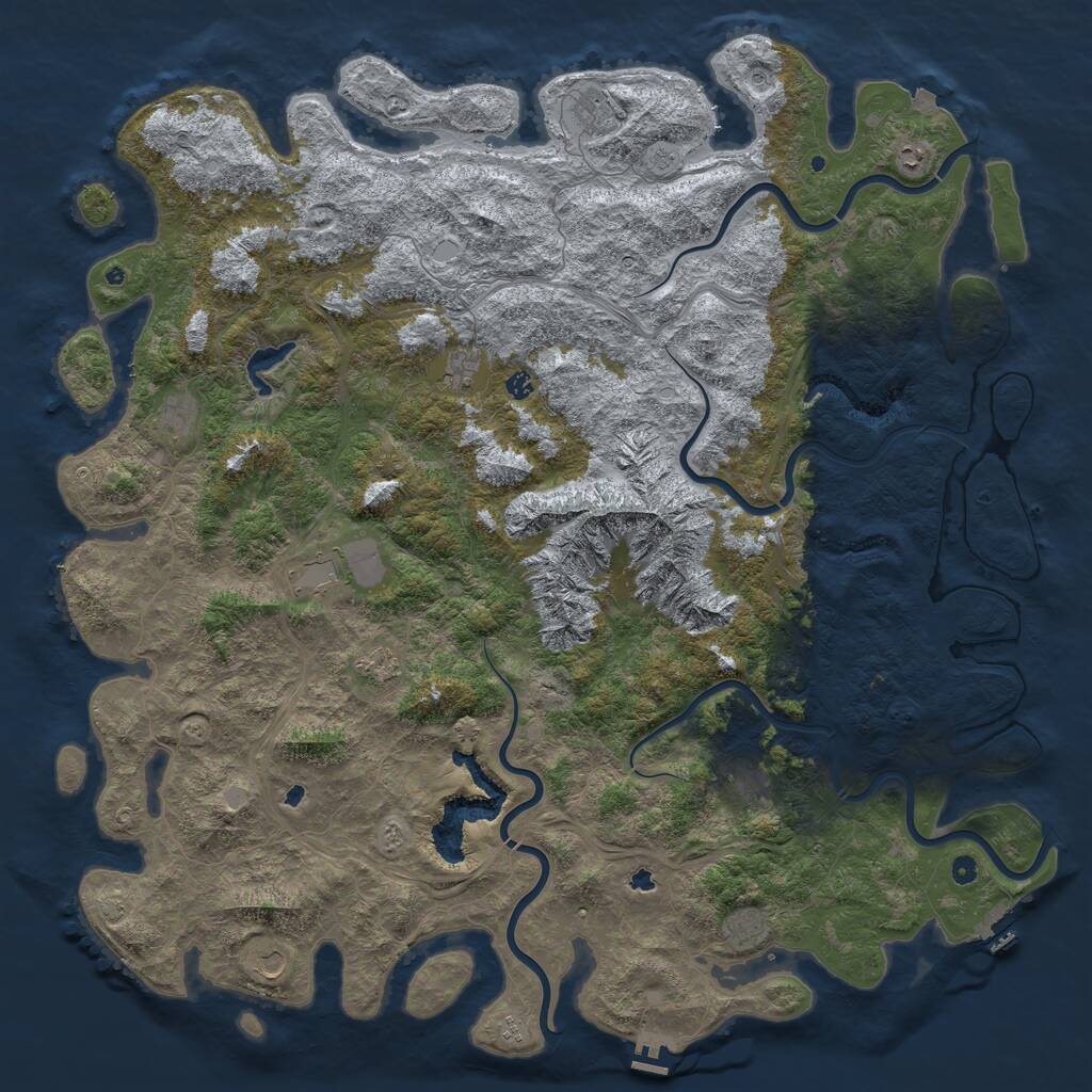 Rust Map: Procedural Map, Size: 6000, Seed: 18123, 17 Monuments