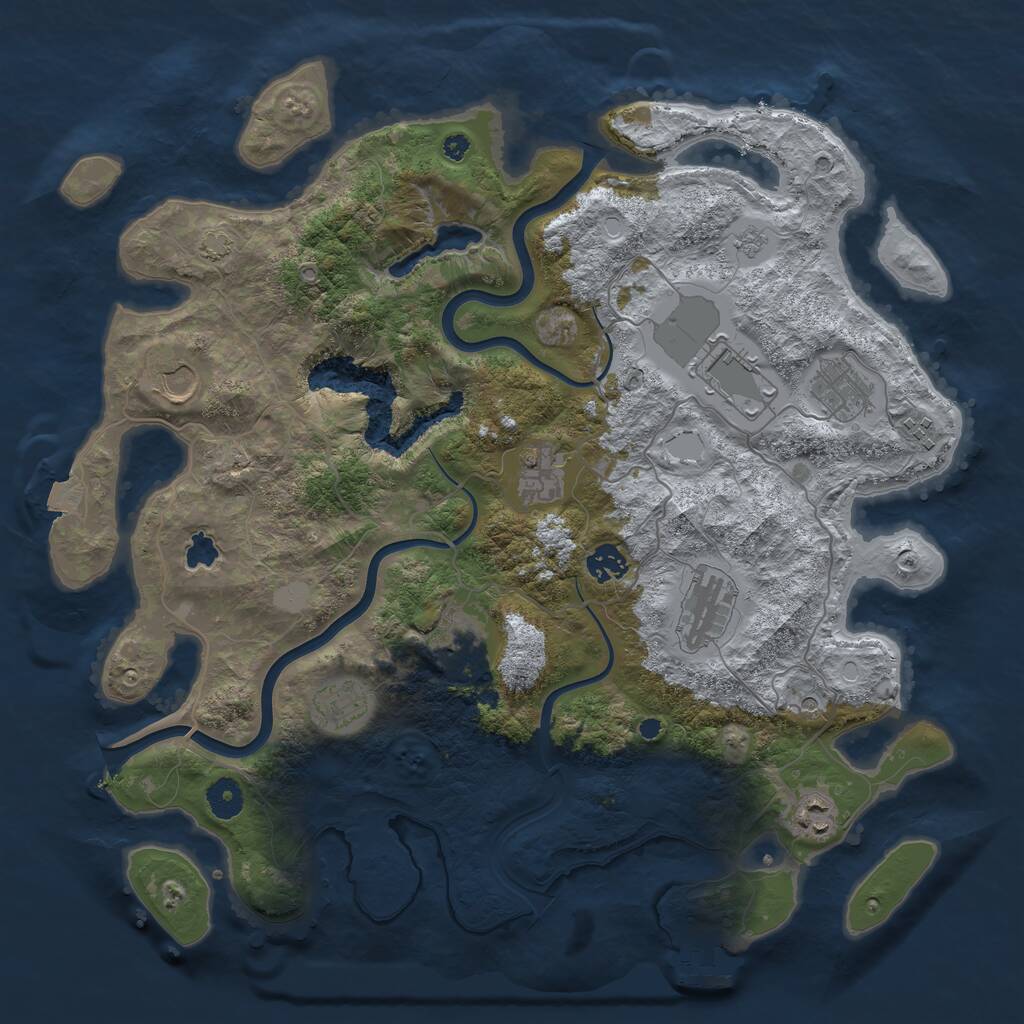 Rust Map: Procedural Map, Size: 4000, Seed: 103316744, 15 Monuments