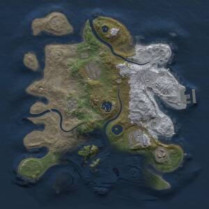 Thumbnail Rust Map: Procedural Map, Size: 3000, Seed: 894120566, 11 Monuments