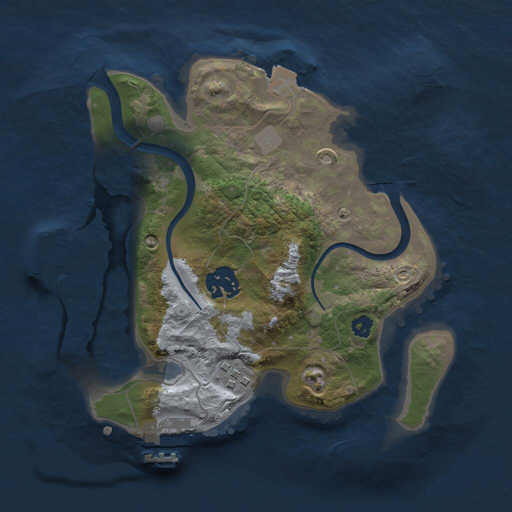 Rust Map: Procedural Map, Size: 2350, Seed: 94590, 5 Monuments