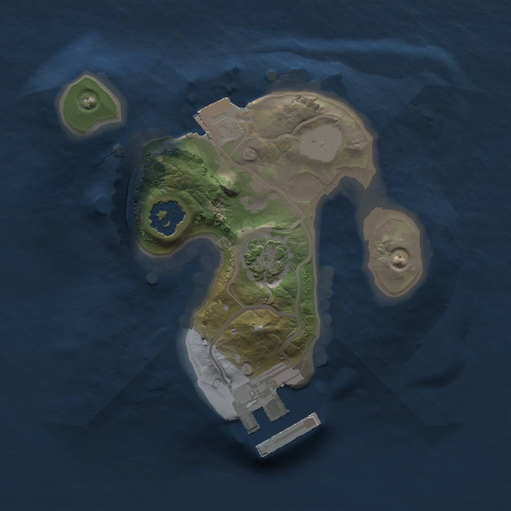 Rust Map: Procedural Map, Size: 1500, Seed: 1825344244, 3 Monuments