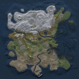 Thumbnail Rust Map: Procedural Map, Size: 3700, Seed: 64035576, 15 Monuments