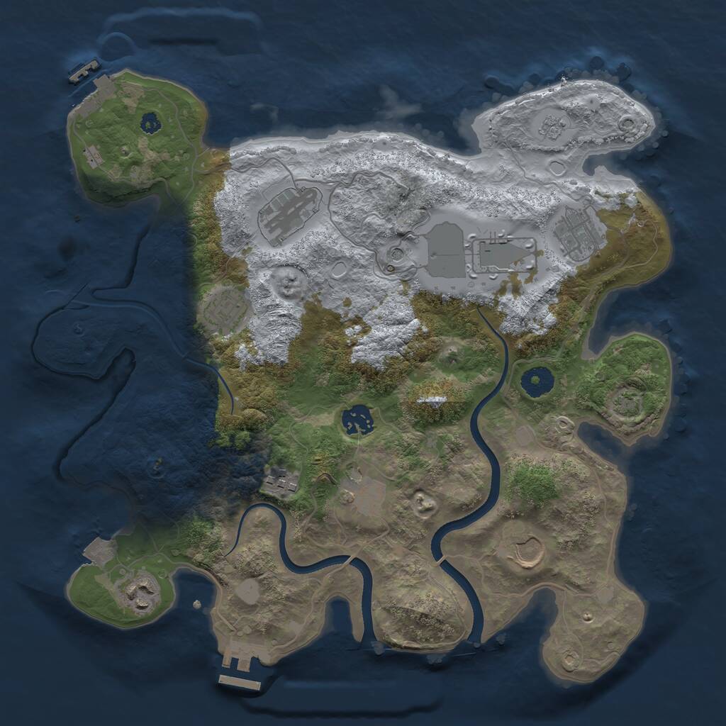 Rust Map: Procedural Map, Size: 3500, Seed: 147324956, 15 Monuments