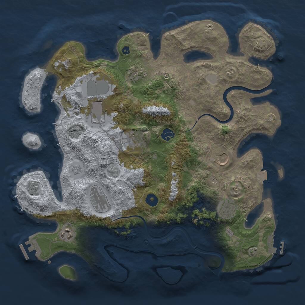 Rust Map: Procedural Map, Size: 3700, Seed: 2007299296, 15 Monuments