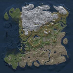 Thumbnail Rust Map: Procedural Map, Size: 4800, Seed: 490385544, 17 Monuments