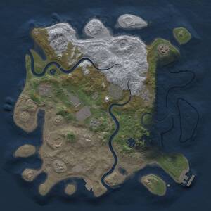 Thumbnail Rust Map: Procedural Map, Size: 3500, Seed: 983656346, 14 Monuments