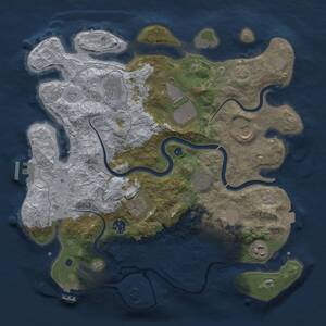 Thumbnail Rust Map: Procedural Map, Size: 3650, Seed: 2092068745, 15 Monuments
