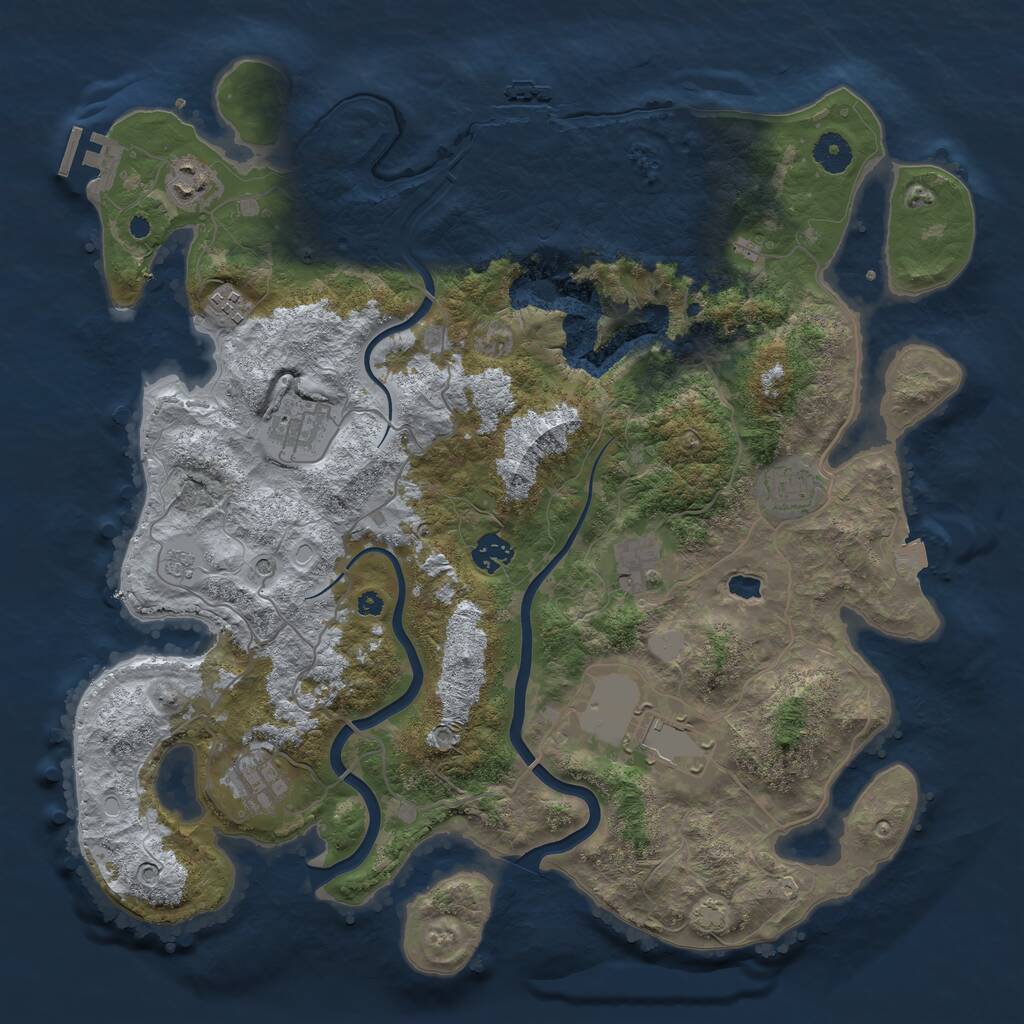 Rust Map: Procedural Map, Size: 4000, Seed: 10114503, 14 Monuments