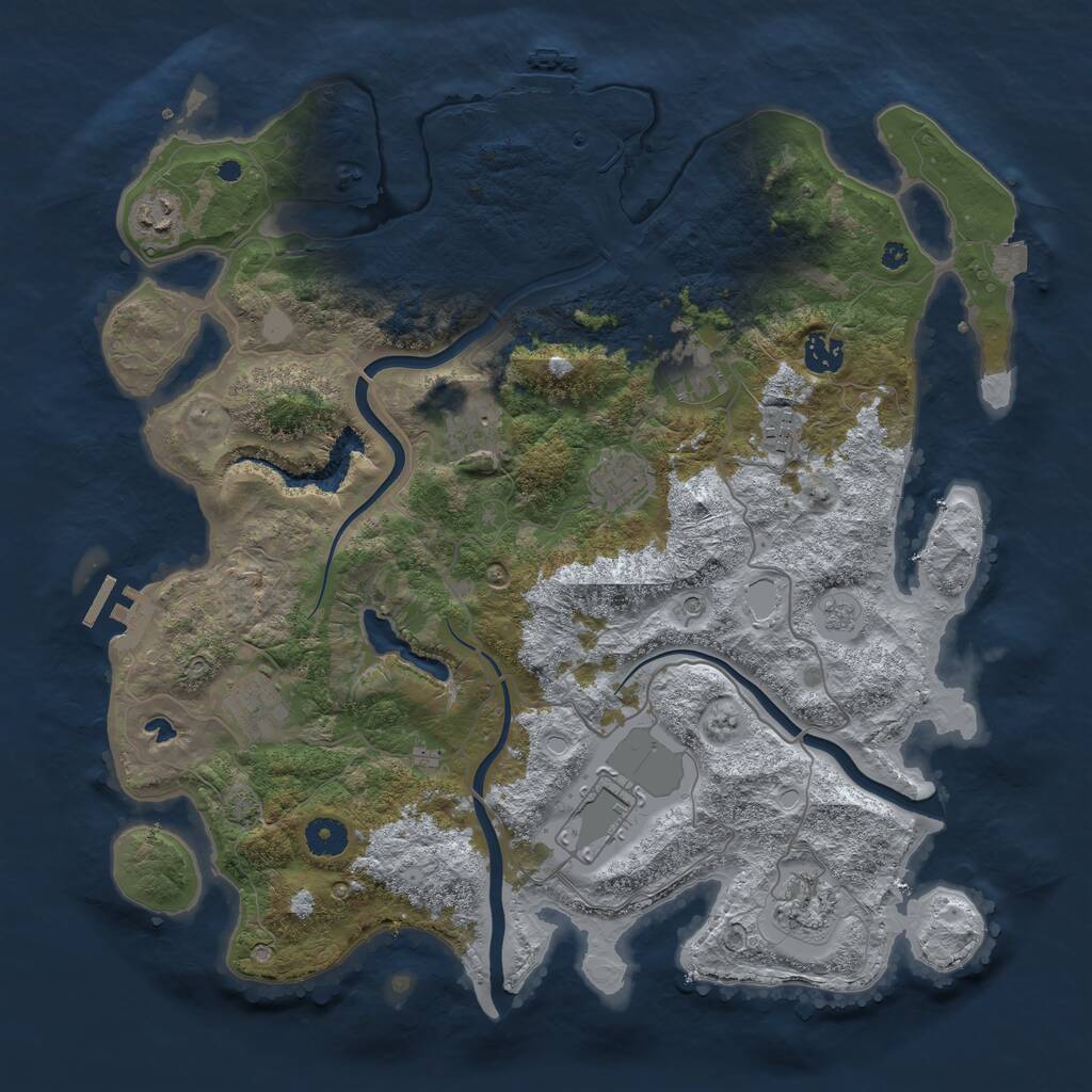 Rust Map: Procedural Map, Size: 4000, Seed: 1901463681, 15 Monuments
