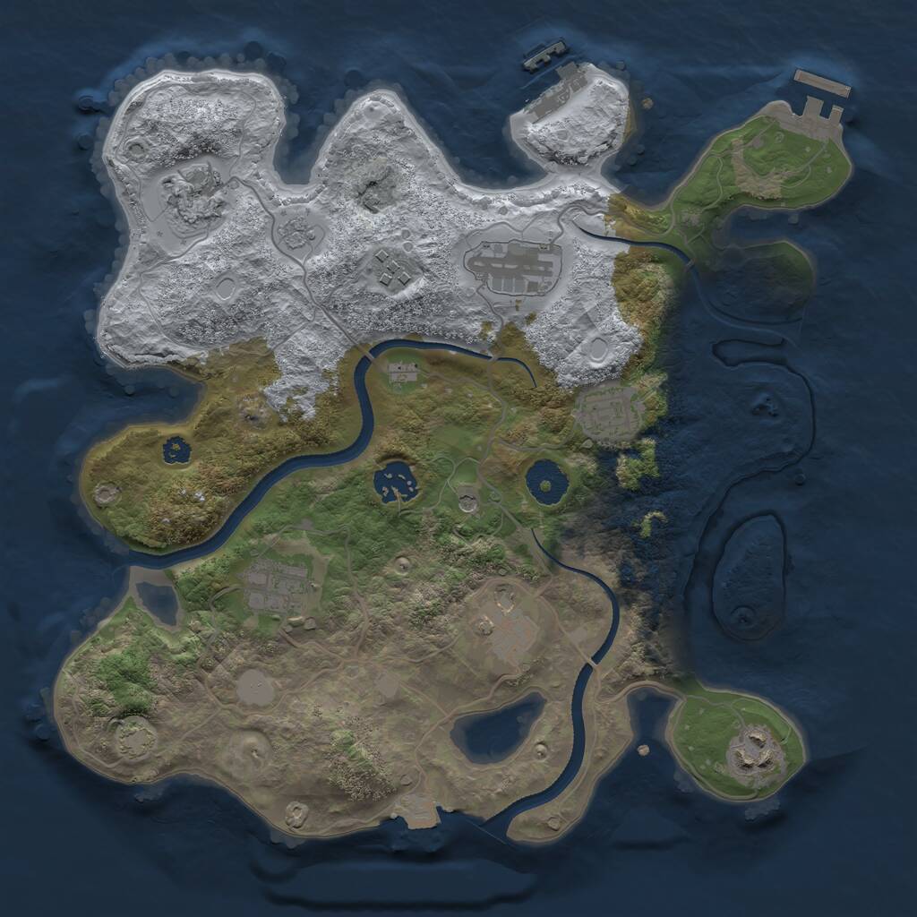 Rust Map: Procedural Map, Size: 3250, Seed: 1959595, 14 Monuments