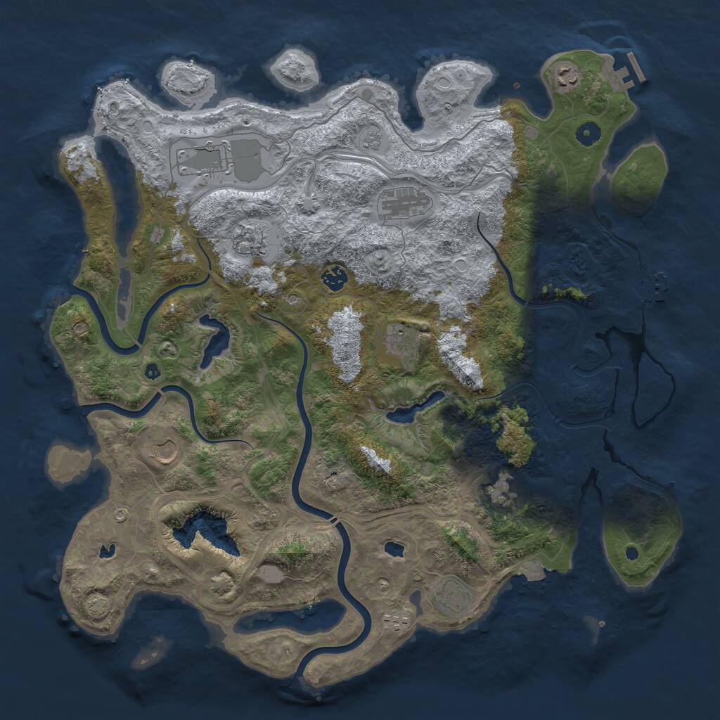 Rust Map: Procedural Map, Size: 4500, Seed: 134615, 16 Monuments
