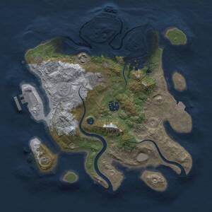 Thumbnail Rust Map: Procedural Map, Size: 3000, Seed: 571658985, 9 Monuments