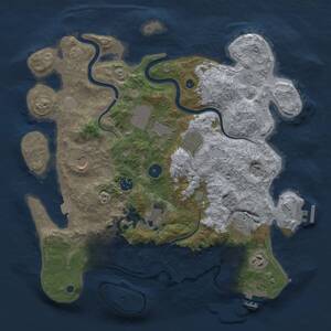 Thumbnail Rust Map: Procedural Map, Size: 3750, Seed: 817303, 14 Monuments