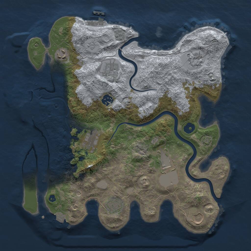 Rust Map: Procedural Map, Size: 3500, Seed: 234495850, 15 Monuments