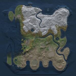 Thumbnail Rust Map: Procedural Map, Size: 3500, Seed: 234495850, 15 Monuments