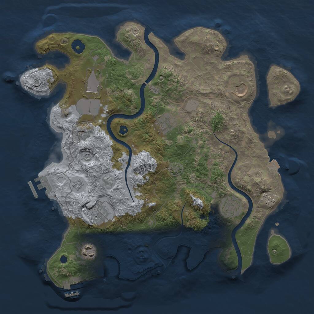Rust Map: Procedural Map, Size: 3500, Seed: 108544243, 13 Monuments
