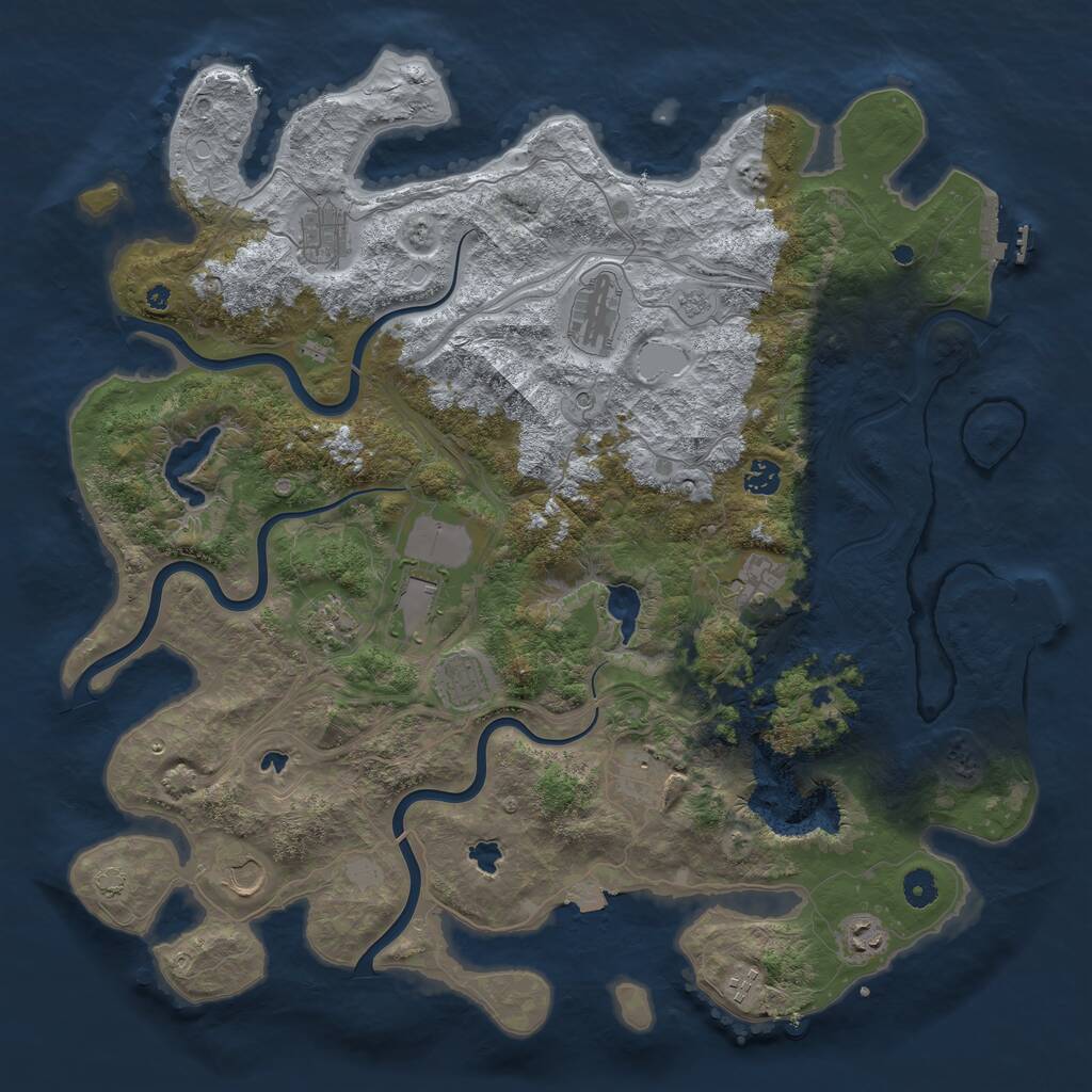 Rust Map: Procedural Map, Size: 4500, Seed: 3066815, 17 Monuments