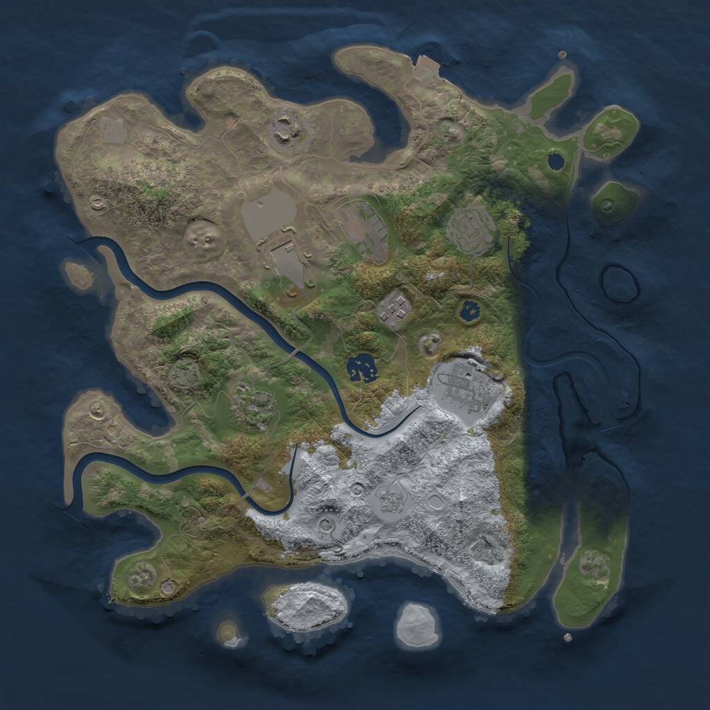 Rust Map: Procedural Map, Size: 3500, Seed: 87911700, 12 Monuments